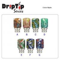 Drip Tip 510 - Colour Ripple(sklo+nerez.ocel) | typ A - Chocolate, typ B - Sand, typ C - Deep See, typ D - Mint Green, typ E - Red/Green, typ F - Dark Sky, typ G - Deep Space