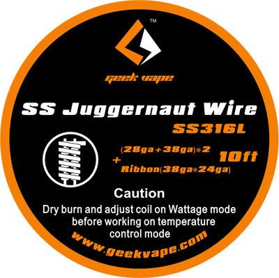 Geekvape JUGGERNAUT Wire SS3316 (28GA+38GA)x2+Ribbon(38GAx24GA), 3m